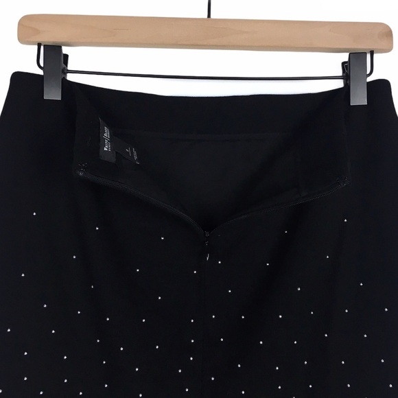 WHITE HOUSE BLACK MARKET Skirt Pencil Studs Ponte Minimalist Metallic Size 0 - Picture 4 of 10